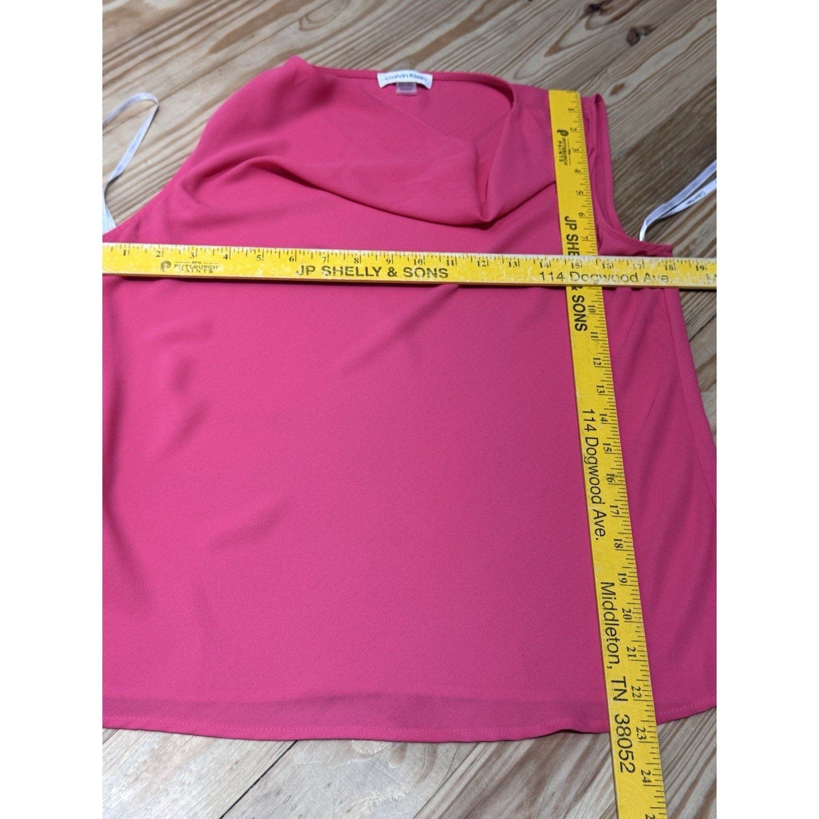 Calvin Klein Pink Solid Cap Sleeve Cowl Neck Blouse Women’s Size Small