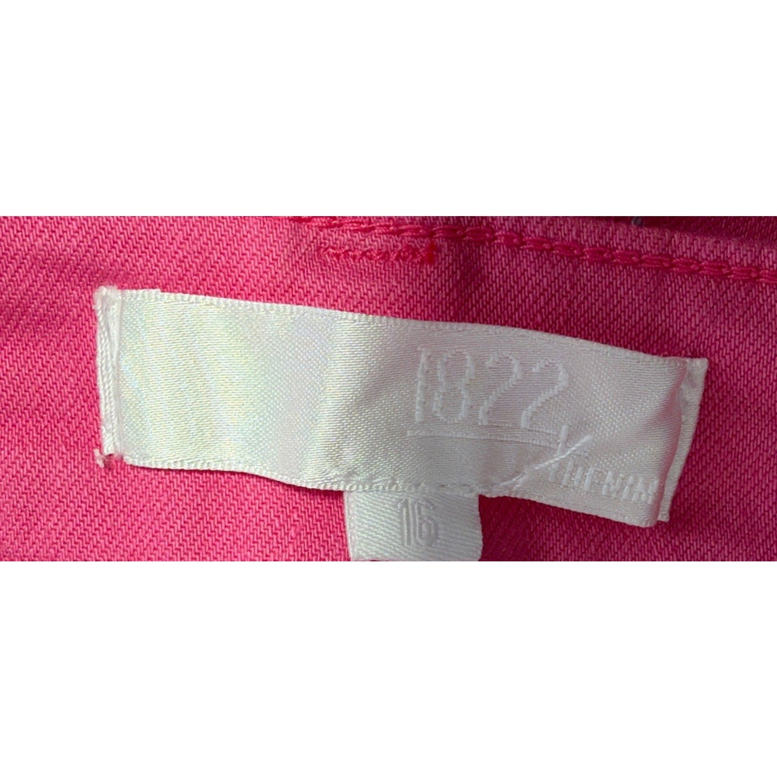 1822 Denim Womens Raw Frayed Hem High Rise Jean Shorts 16 Pink 5” Inseam