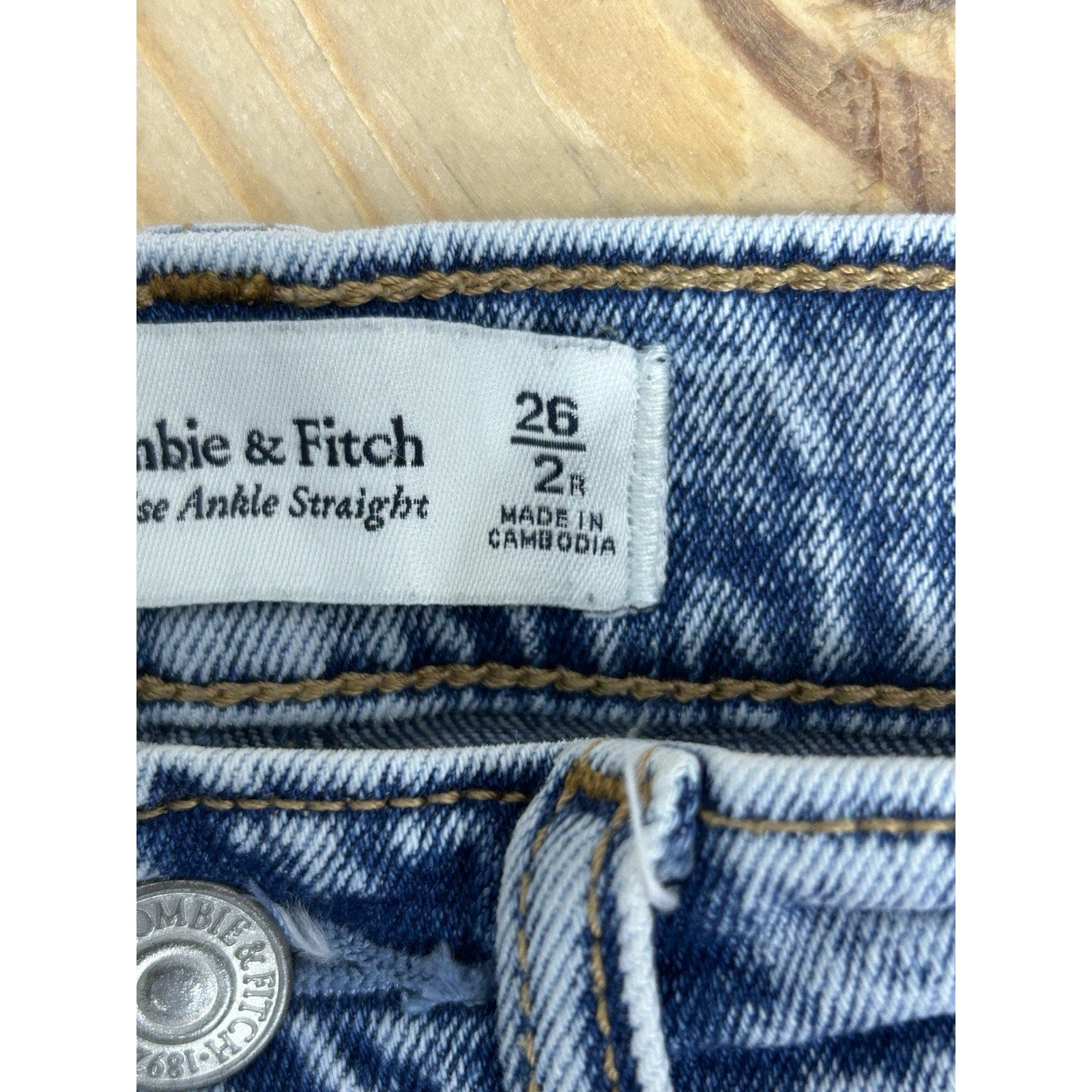 Abercrombie & Fitch Jeans Women 26 Blue Ultra HighRise Ankle Straight Distressed