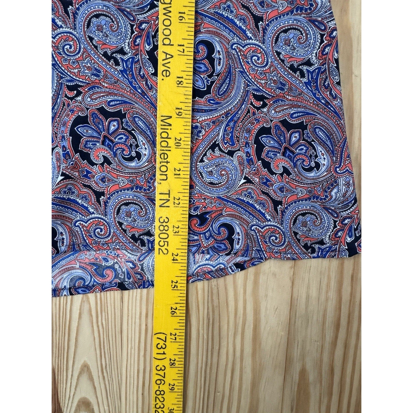 Ann Taylor Paisley Blouse Blue And Orange Women’s Medium Petite