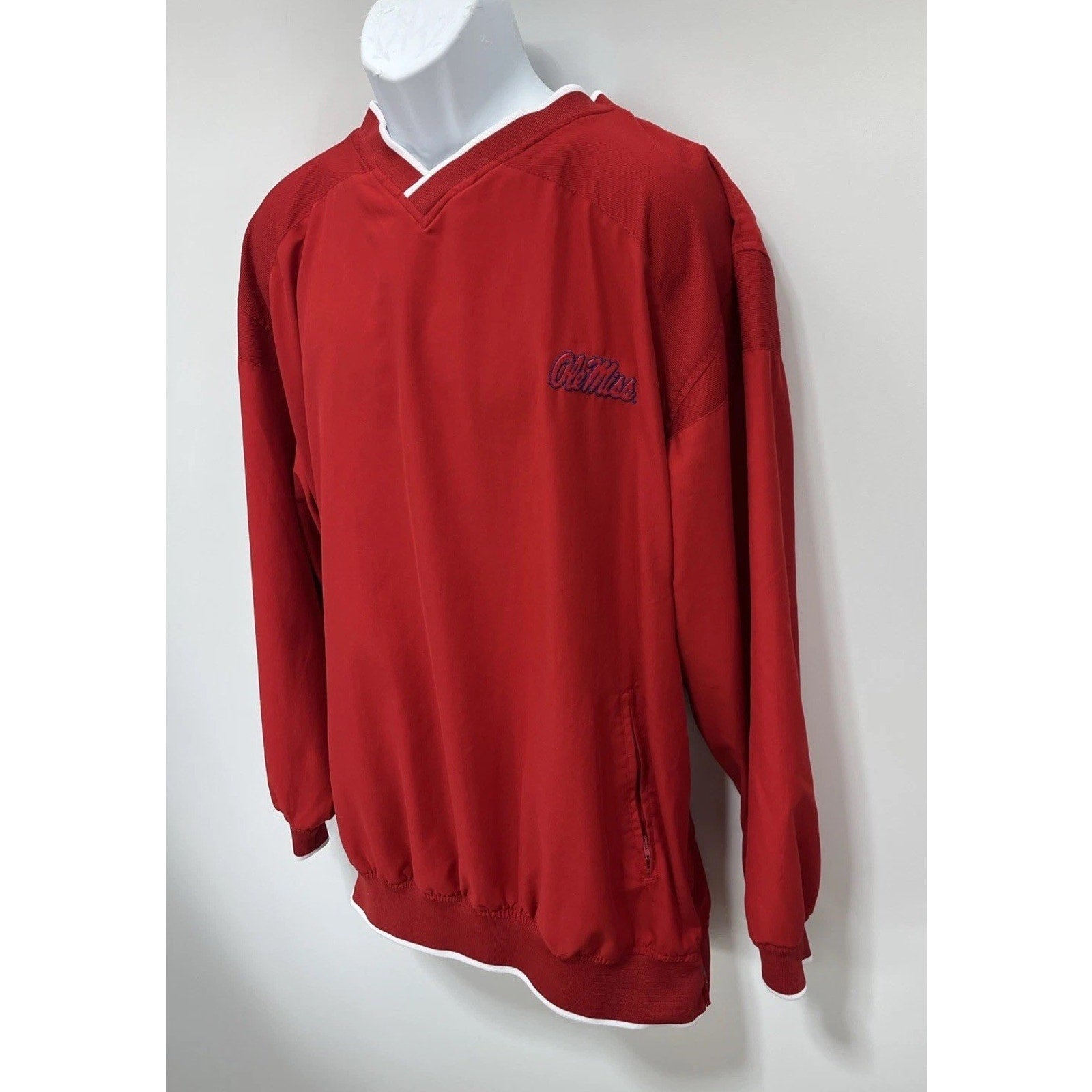 Vtg Russell Athletic Ole Miss University Official Team Issue Pullover Jacket XL