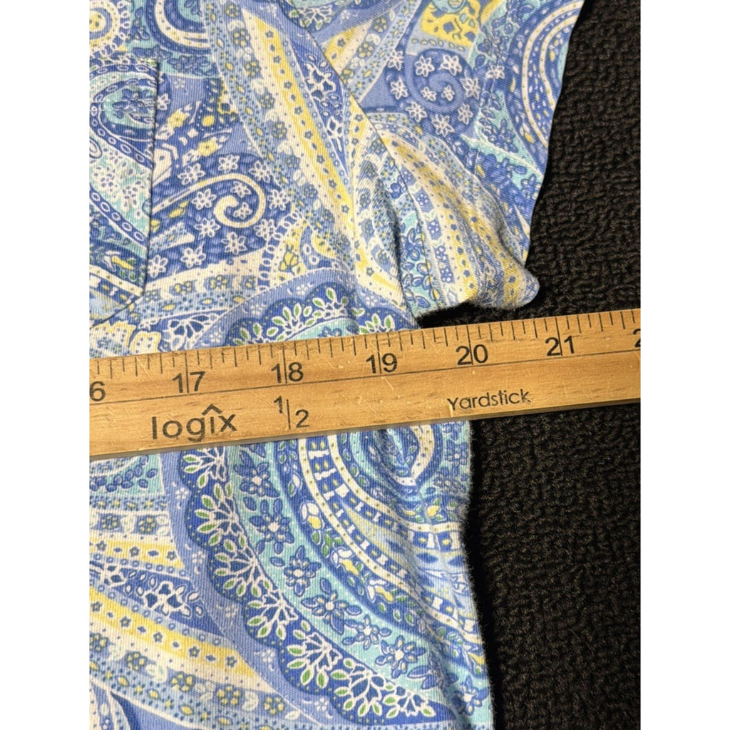 Lauren RALPH LAUREN Black Label Pajamas White Blue Paisley Sleep Set Women’s XL