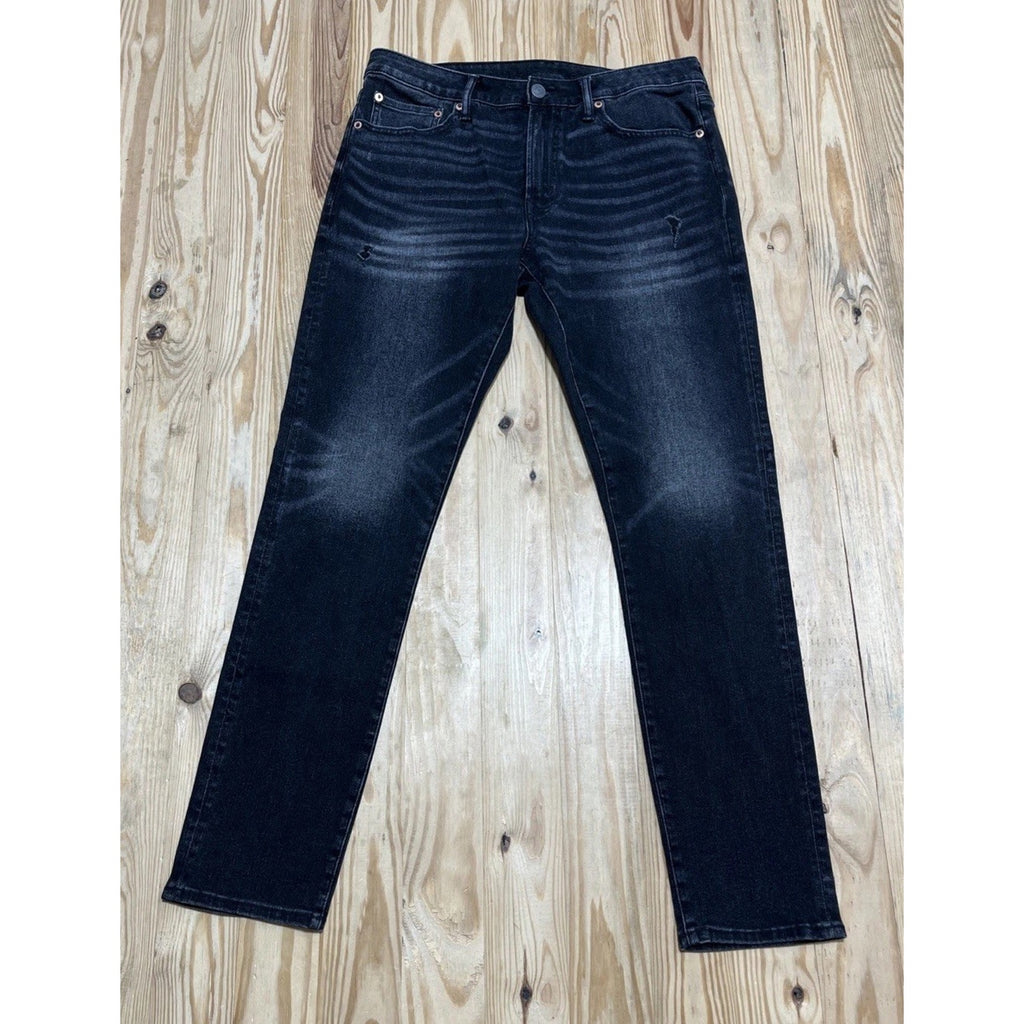 American Eagle ATHLETIC SKINNY Jeans Men’s 33x32 Black Wash Denim Airflex 360