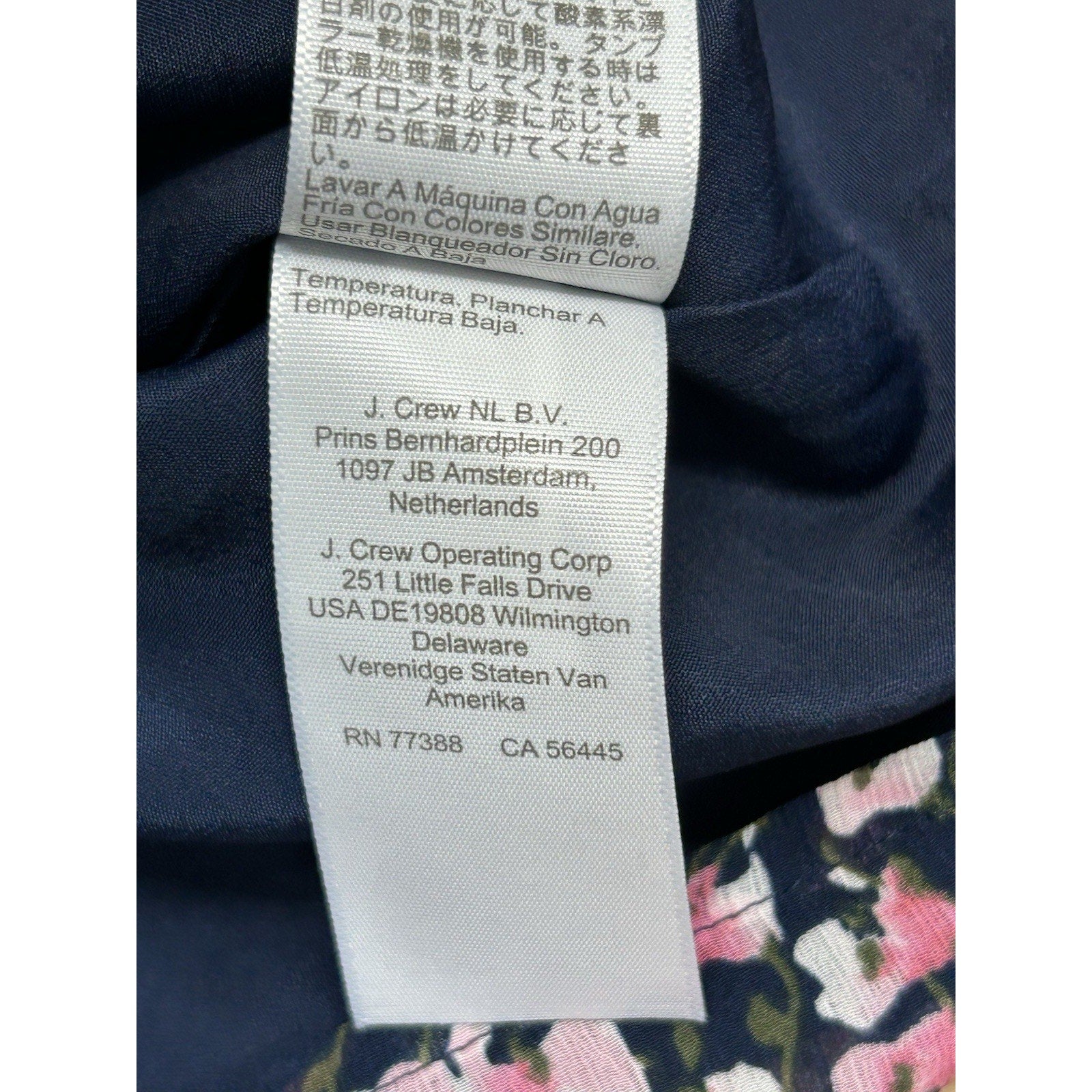 J Crew Blouse Top M Navy Pink Floral Bohemian Cottage Core Casual School