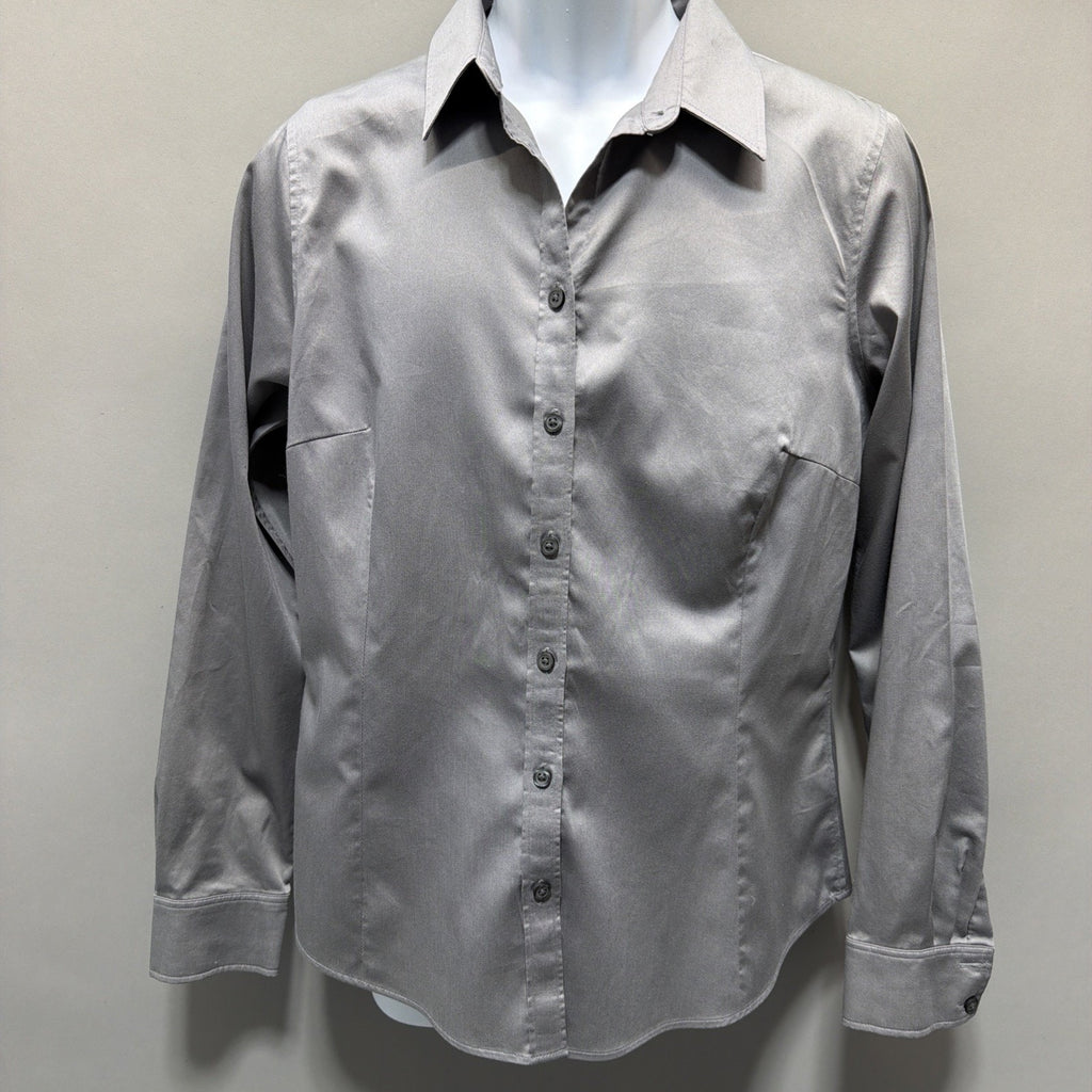 Banana Republic Tailored Fit Non Iron Small Gray Long Sleeve Dressed Shirt