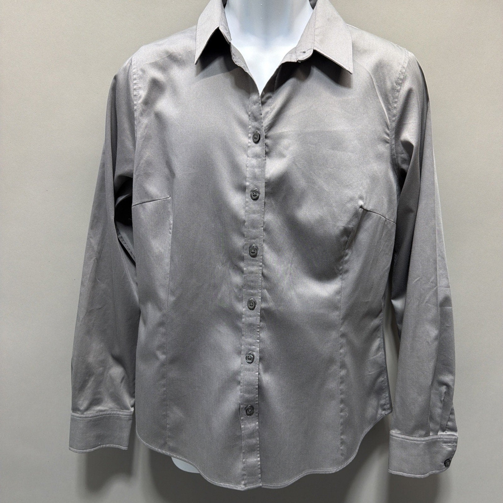 Banana Republic Tailored Fit Non Iron Small Gray Long Sleeve Dressed Shirt