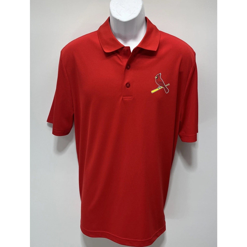 St. Louis Cardinals Mens Polo Shirt TX3 Cool MLB Red Large