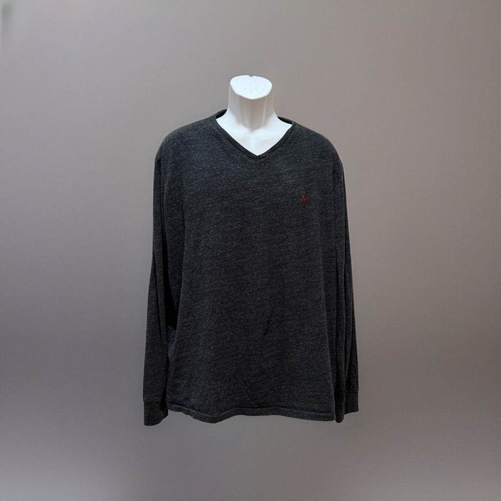 Polo Ralph Lauren Shirt Black Red Pony Long Sleeve Adult Men's X-Large Cotton