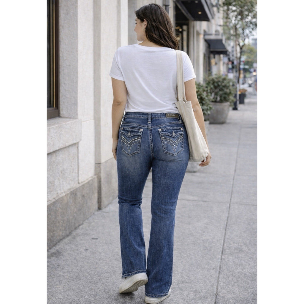 Women's Vigoss Slim Boot Heritage Fit Flap Denim Jeans Western 8/33x31