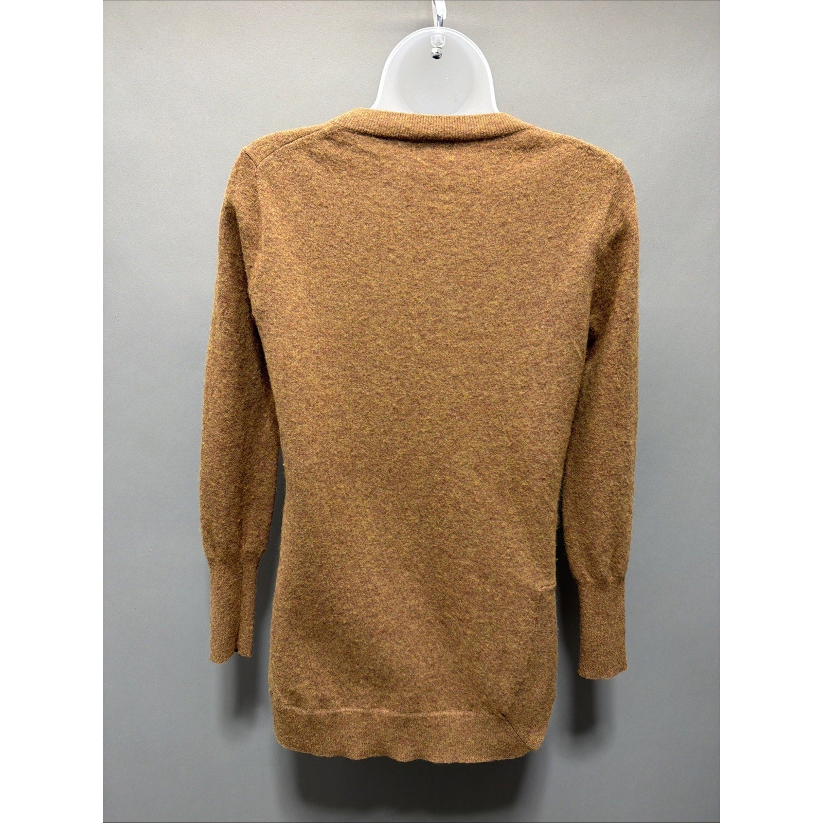 J. Crew Womens Fall Knit Merino Wool Blend Tunic Sweater Size XS Heather Camel