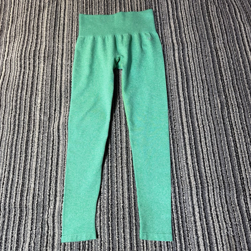 PaletteFit Women’s Seamless High Waist Leggings Size S Green Workout Yoga Gym