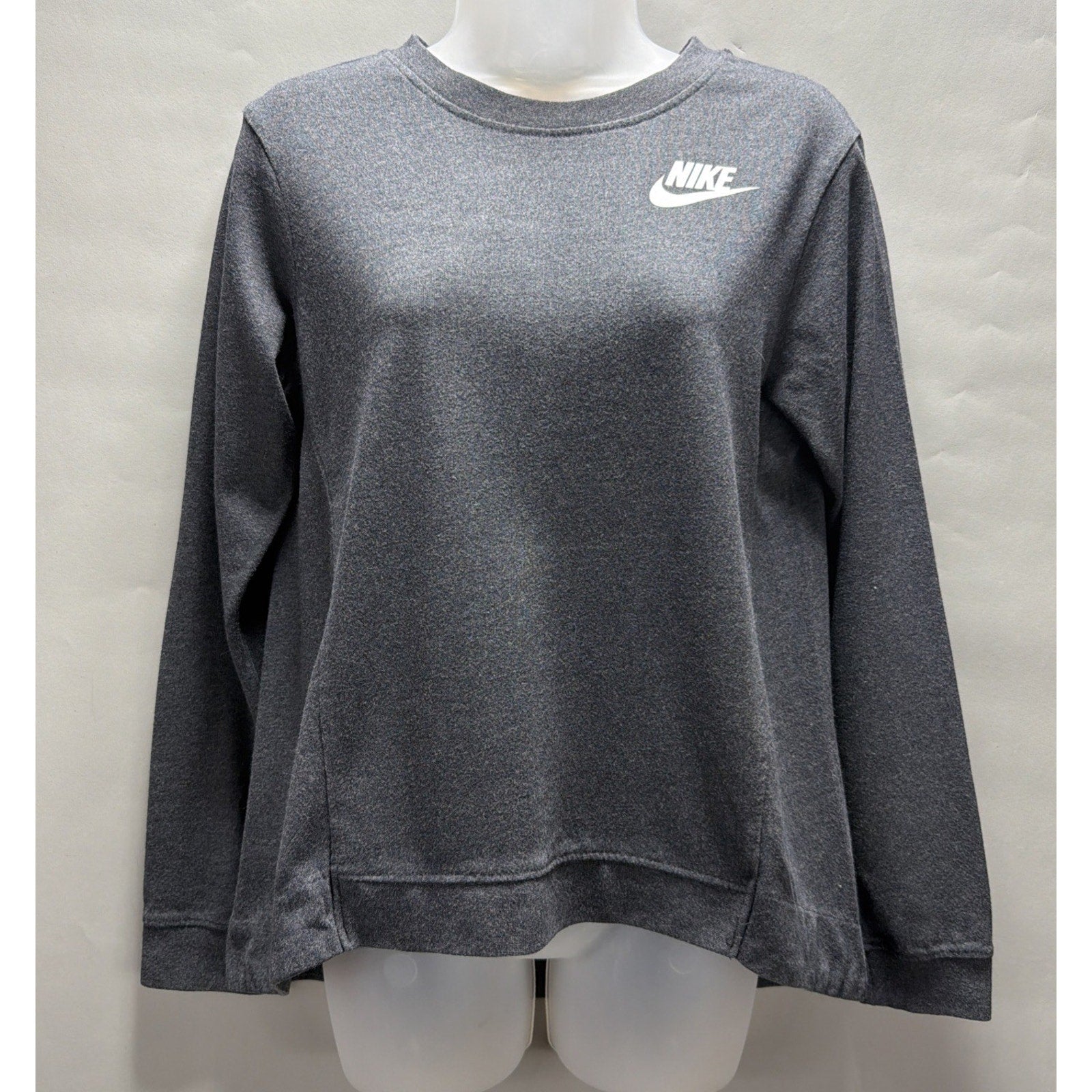 Y2K NIKE Red Tag Women's Crew Pullover Top Sweatshirt Hi-Low Hem 854953-032
