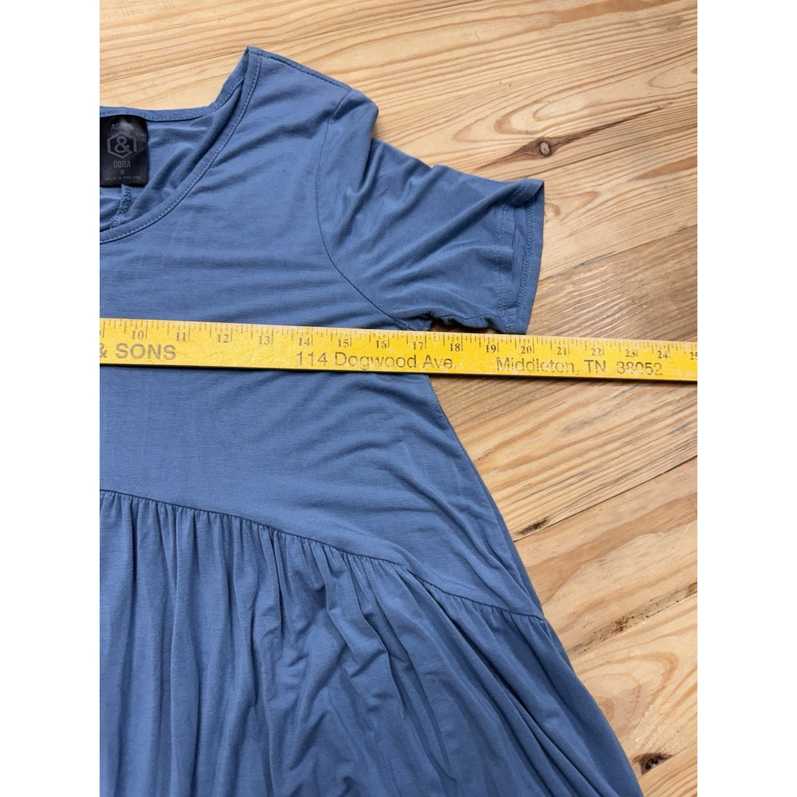 Agnes & Dora Blue Muse Tunic Ruffled Women’s Size Small Blouse
