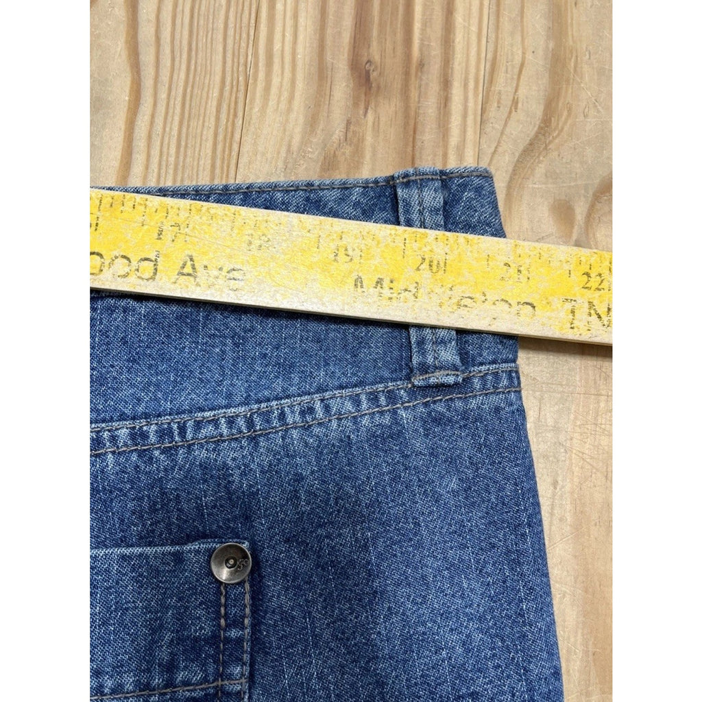 Vintage y2k Faded Glory Medium Wash Blue Jeans Mom Shorts Women's 16W 6” inseam