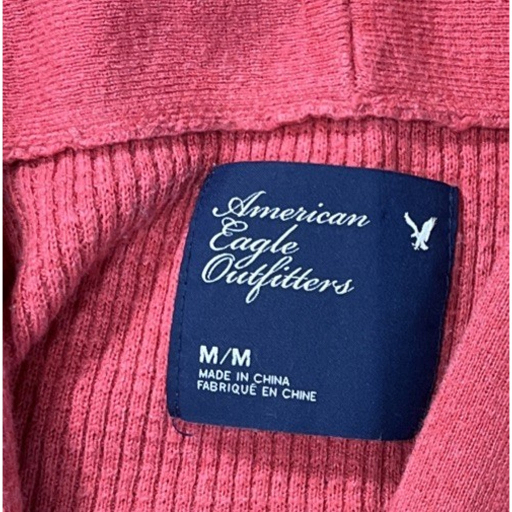 American Eagle Cardigan Women's M Button Up Pockets Shawl Neck Coral Pink