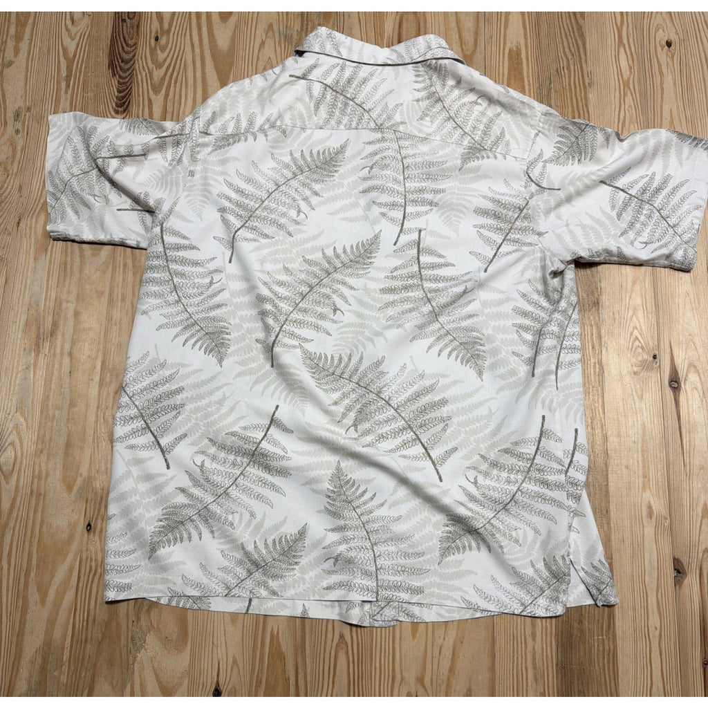 Men's Caribbean Hawaiian Style Silk/ Cotton Button Down Shirt Size XLT