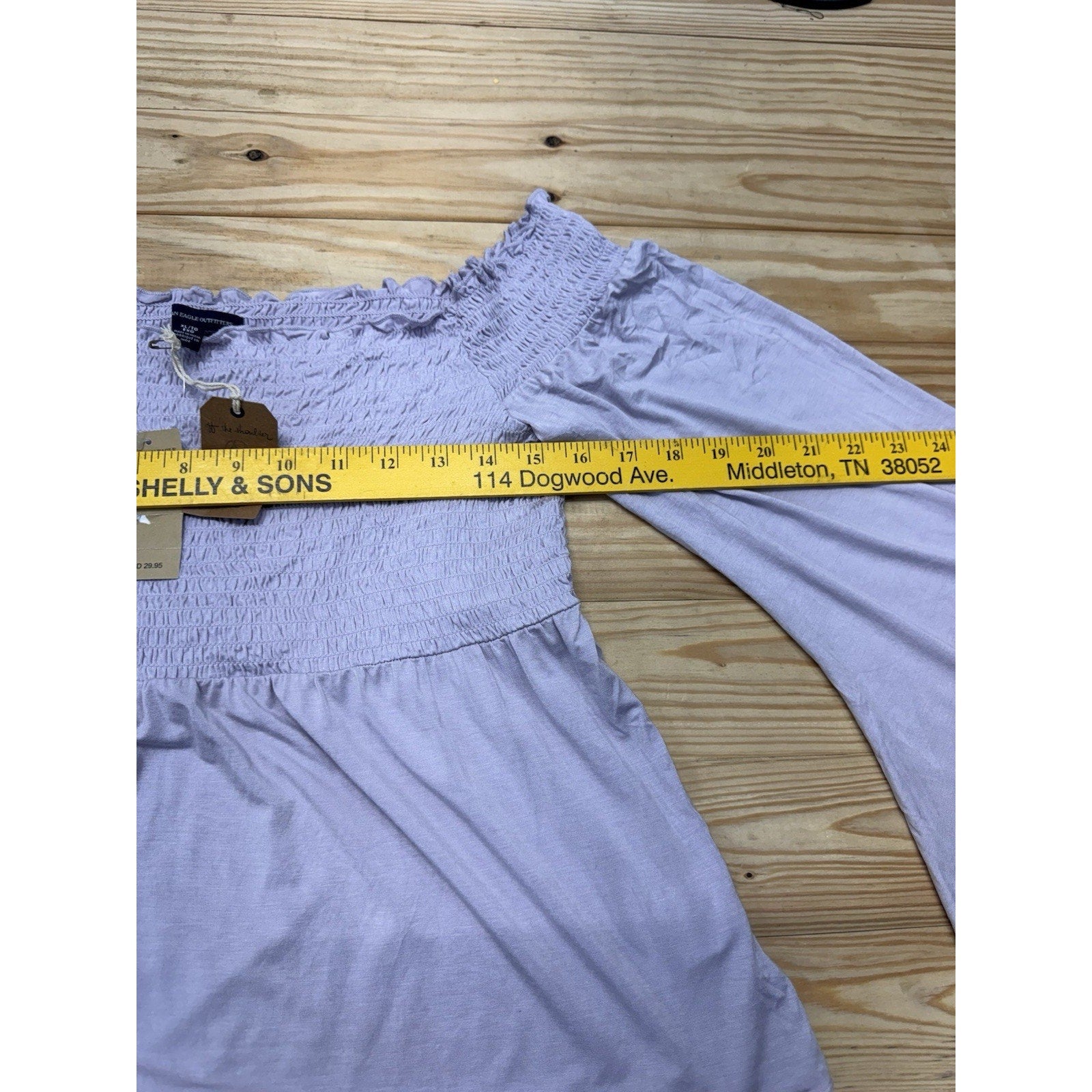 American Eagle Outfitters X-Large Lilac Lavender Top Bell Sleeve New With Tags