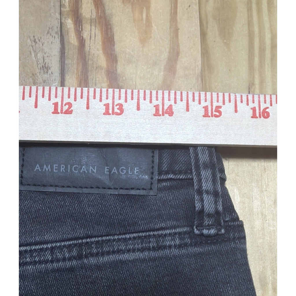 American Eagle Mens Patched Airflex+ Athletic Skinny Black Jeans 30 X 36 New