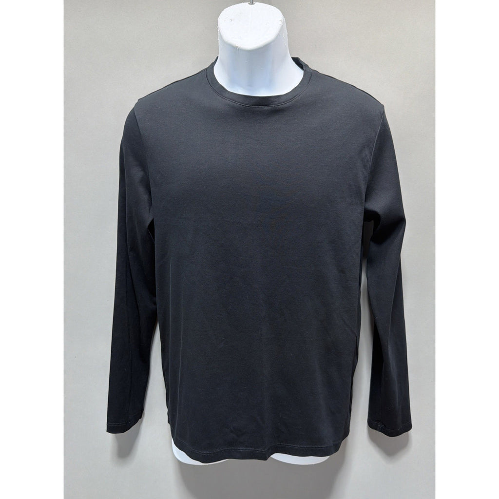MENS SIZE MEDIUM BANANA REPUBLIC LUXE TOUCH PERFORMANCE L/S T SHIRT BLACK