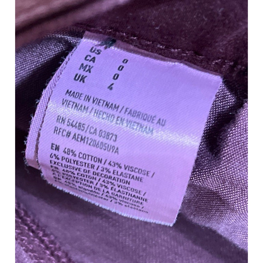 AMERICAN EAGLE AEO Twill X Burgundy Super Stretch Midi Shorts Size 0
