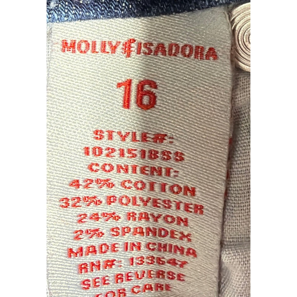 Molly & Isadora Jeans Womens Size 16 High Rise Skinny Crop Distressed Stretch