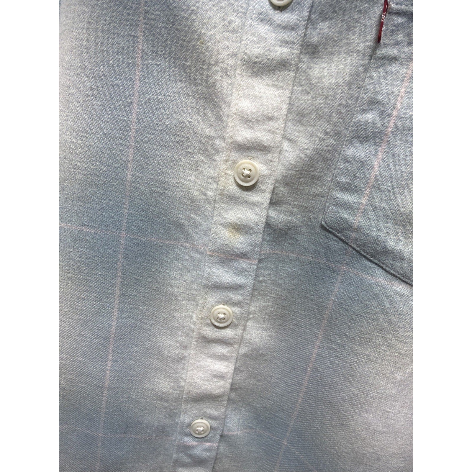 Levi's WoMen's Blue White Plaid Flannel Button-Up Shirt Long Sleeve M