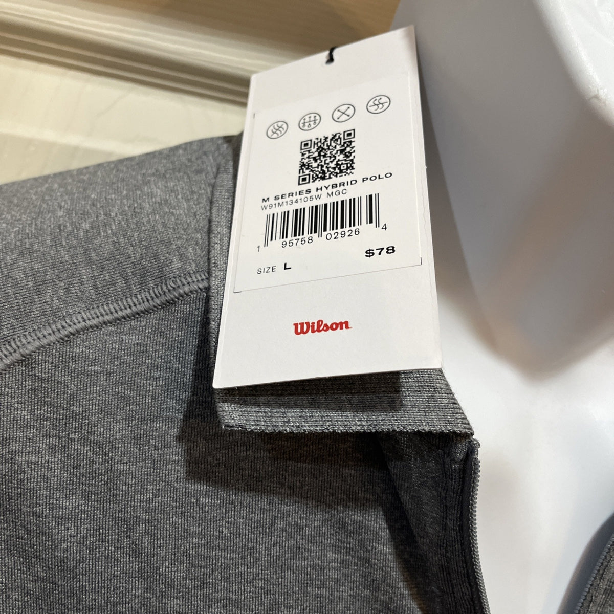 NWT Wilson Henley 1/4 Zip M Series Hybrid Activewear Gray Polo - Large Msrp 78$