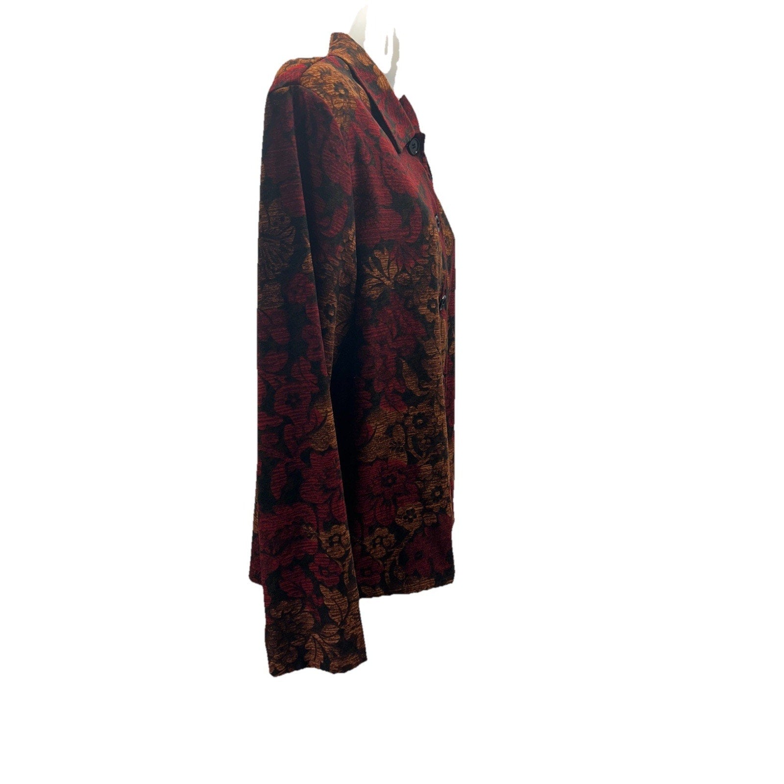 Briggs New York Petite Red Floral Tapestry Blazer Jacket Size Large.