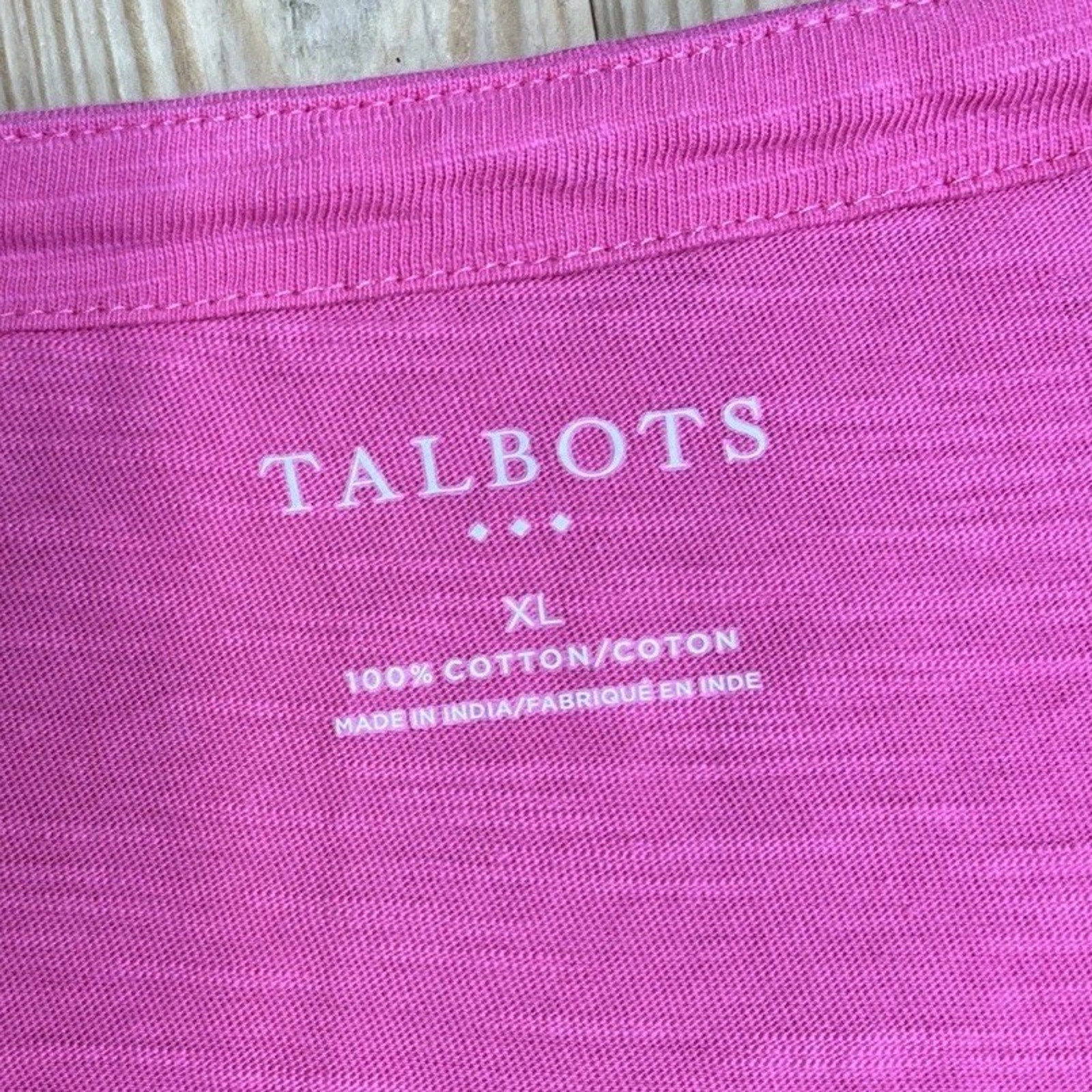 Talbots Women Short Sleeve Henley Blouse Pink Size XL