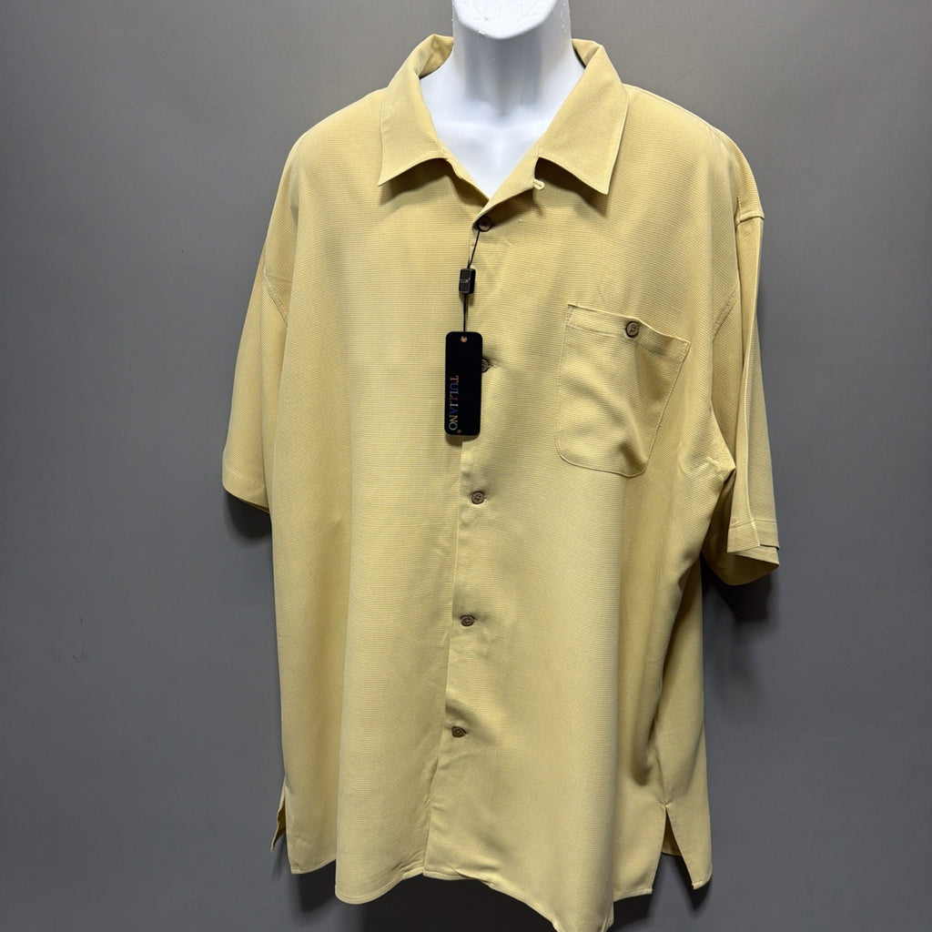 Tulliano Mens 3XL Short Sleeve Button 100% Silk Camp Set Shirt Beach Coastal NWT