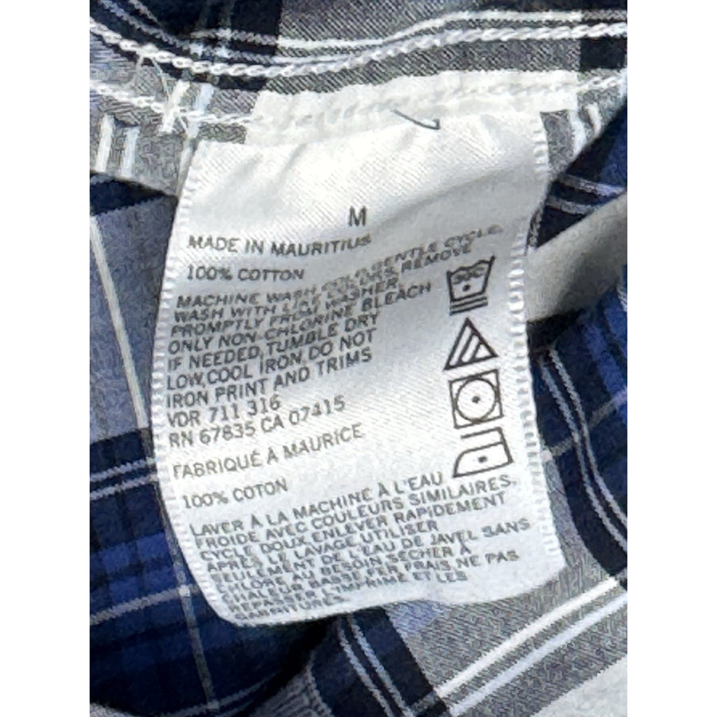 American Eagle Outfitters Button Down Shirt Men's Medium Long Sleeve Blue Plaid