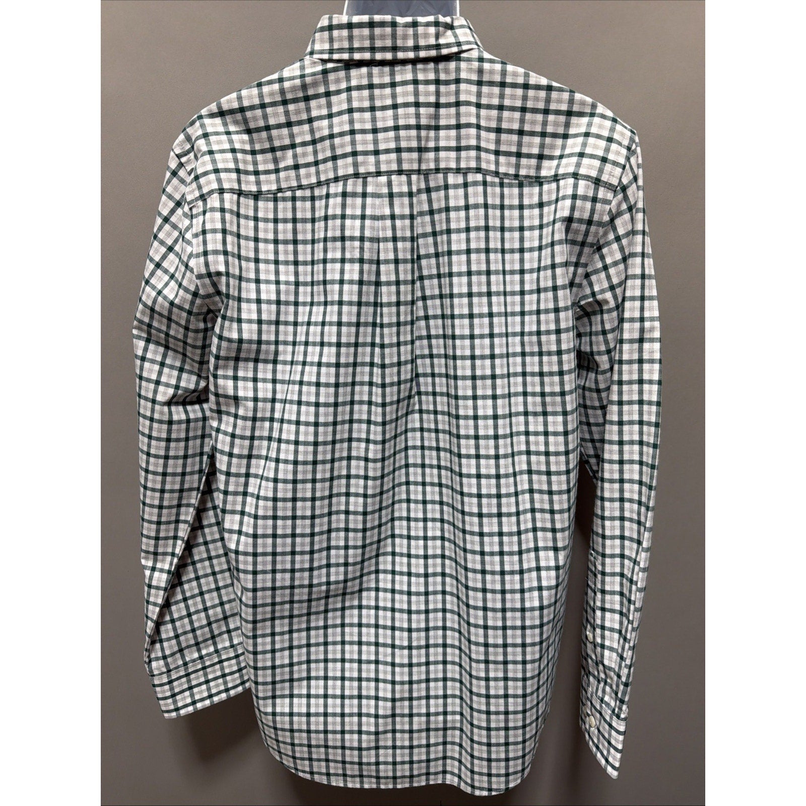 New Croft & Barrow Classic Fit Easy Care Mens Shirt Green Plaid Button Front M