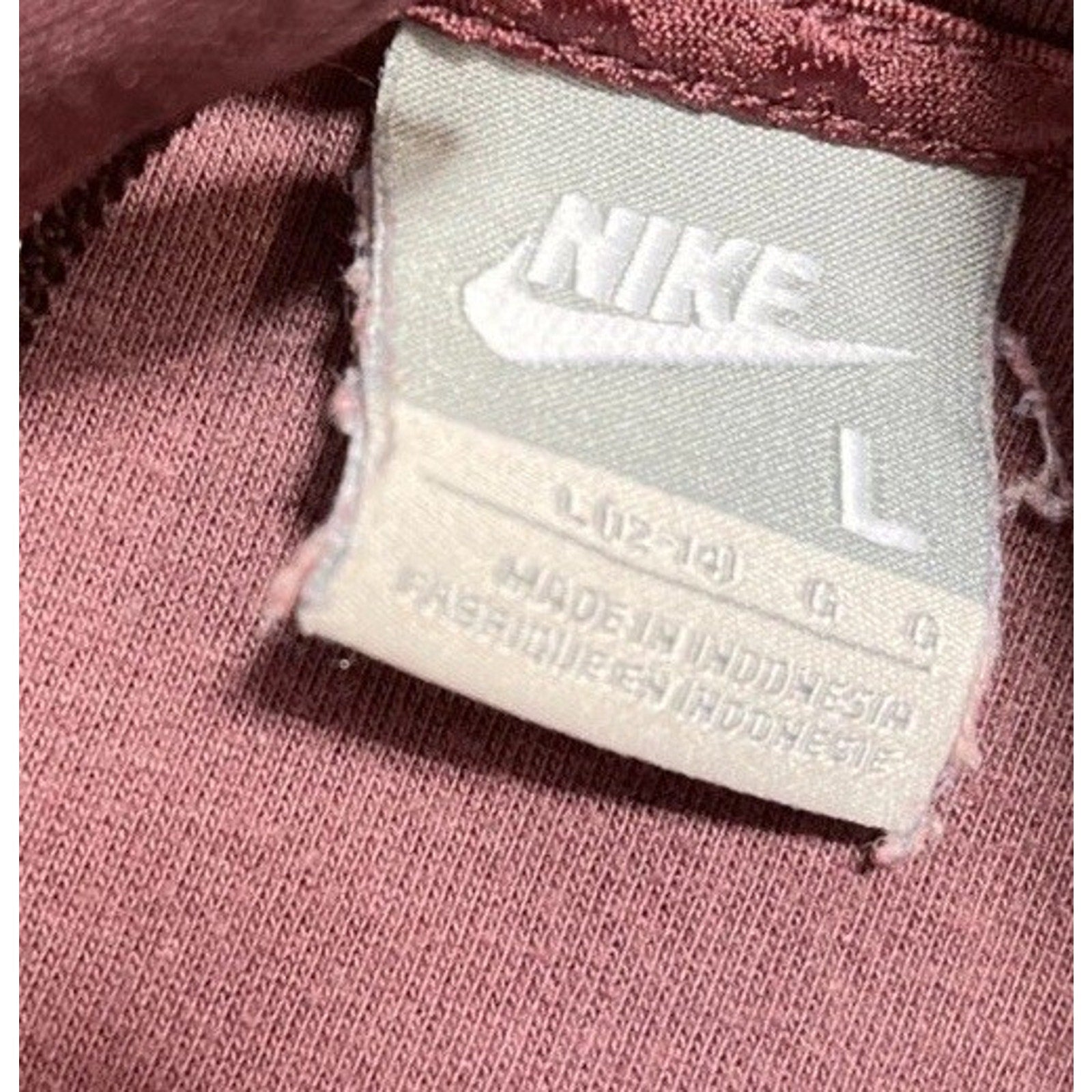 NIKE - Full Zip Track Jacket - Maroon, - Pockets - Size L