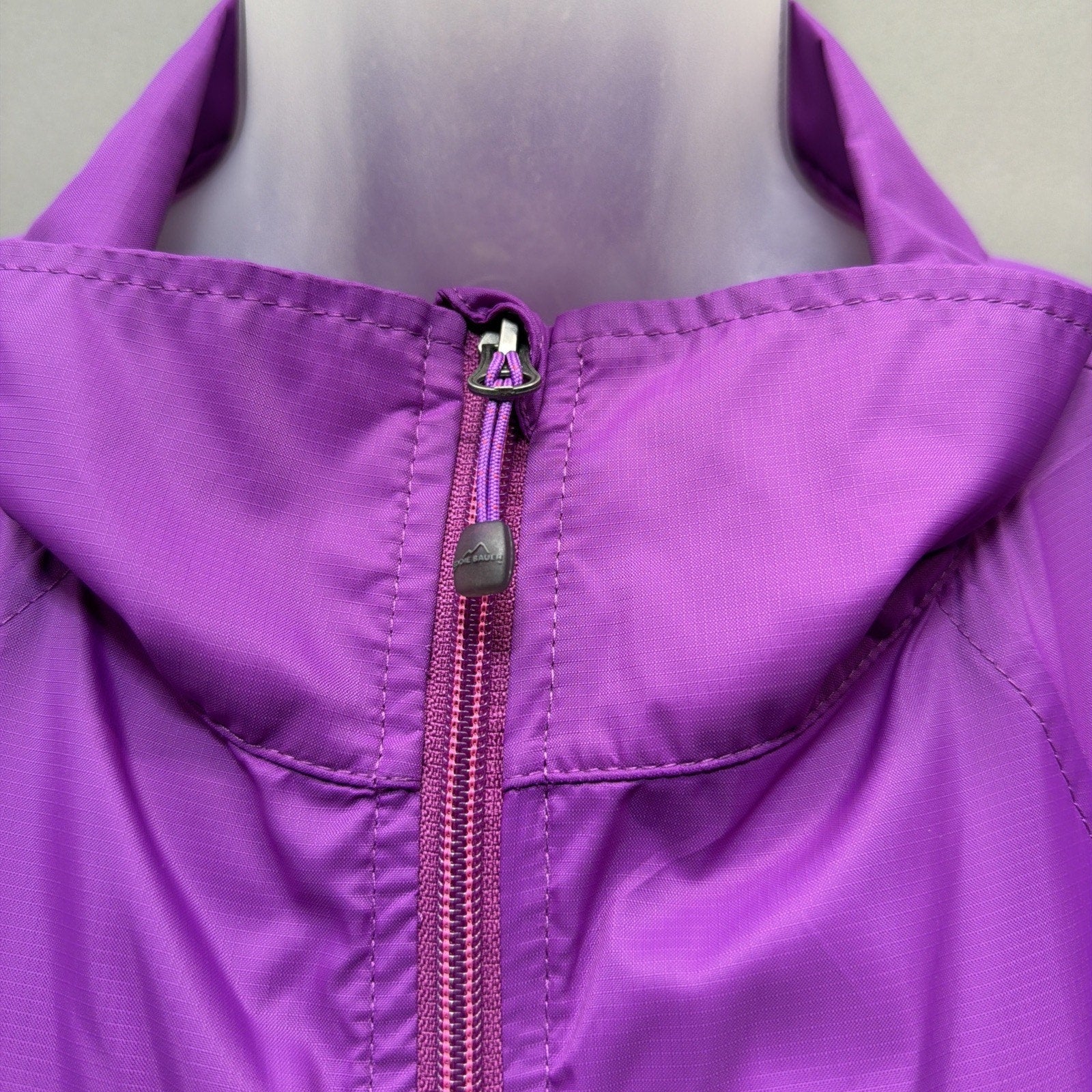 Eddie Bauer Purple XL Windbreaker Jacket Hiking Outdoor Full Zip Rain Shell NWOT