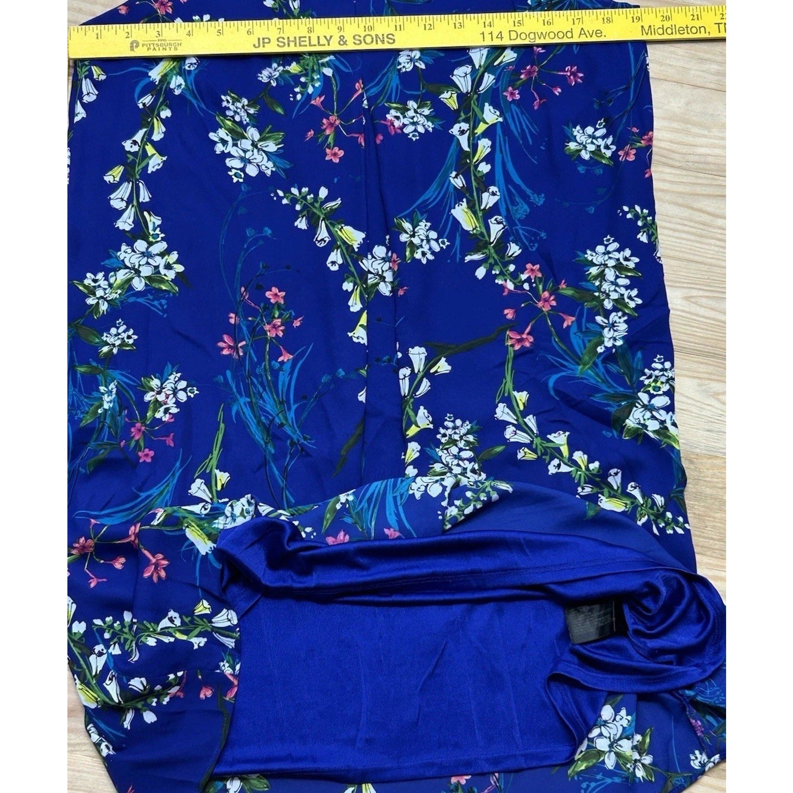 Worthington Women's Sz 6 Blue Floral Print Lined Sleeveless Sheath Dress.