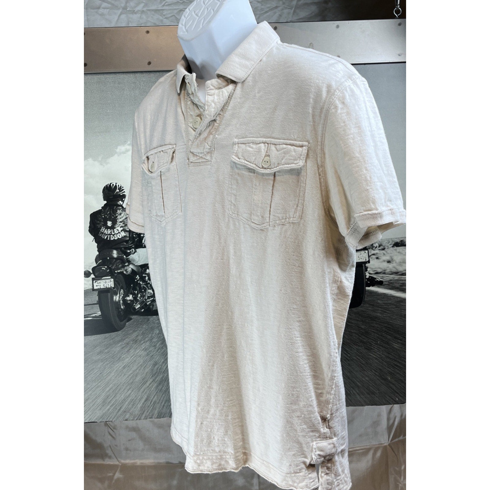 American Eagle Polo Shirt Relaxed Fit Short Sleeve Vintage Wash 100% cotton L