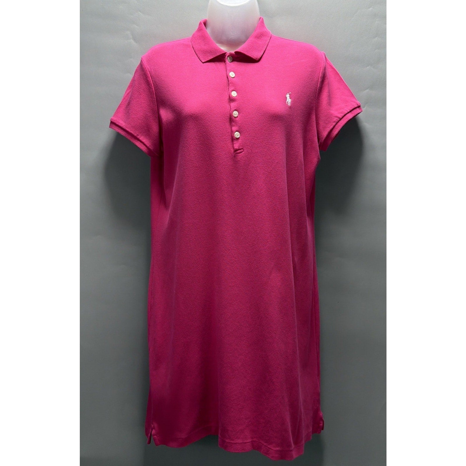 POLO RALPH LAUREN Women Short Sleeve Dress Pink Size L