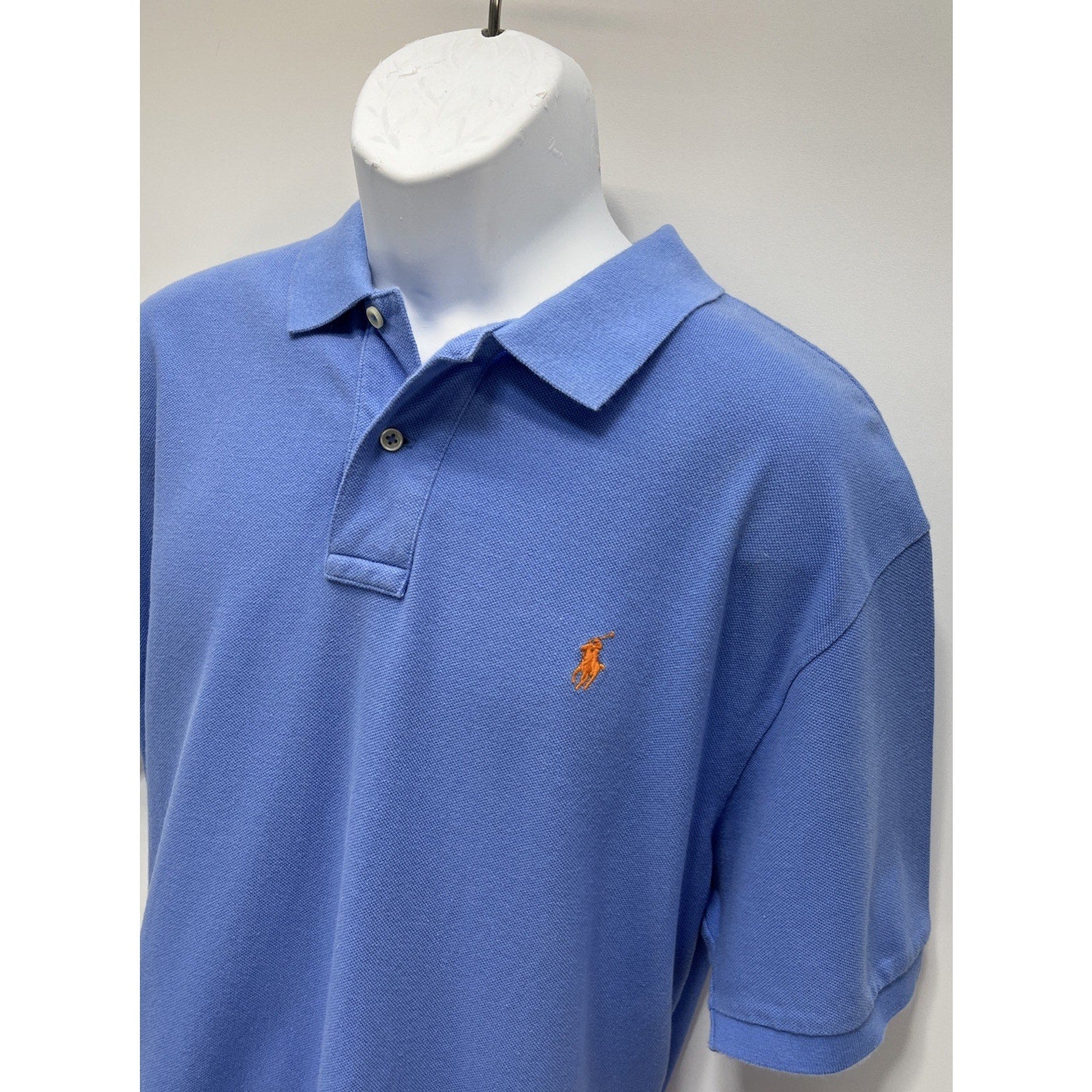 POLO Ralph Lauren Men's POLO style Blue with Orange Polo Logo shirt Sz XL
