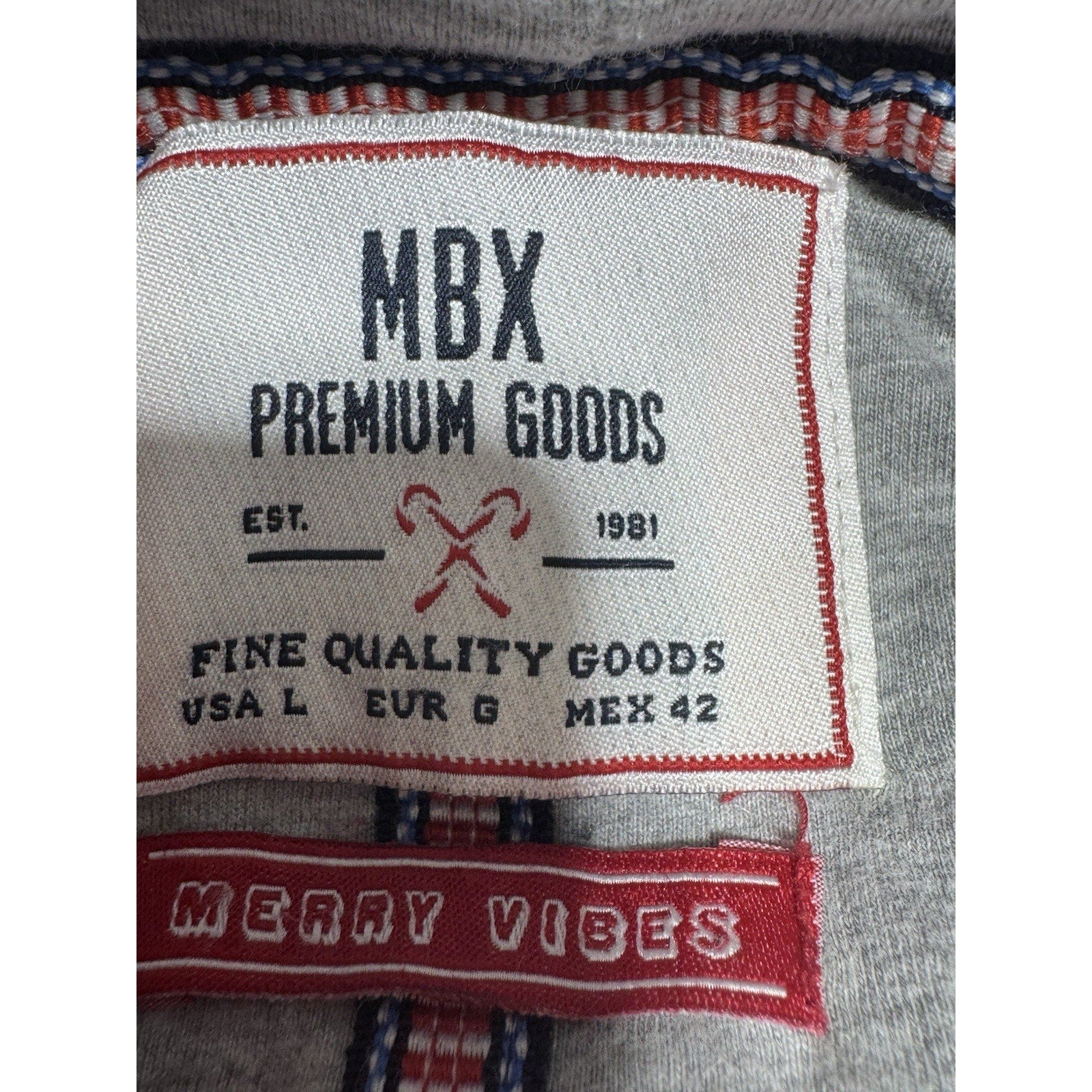 MBX Premium Goods Merry Vibes Hoodie Mens Large Christmas Reindeer Pullover