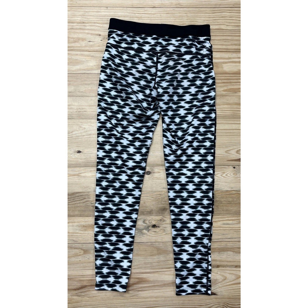 NIKE Run Fast Live Fearless Running Dri-Fit Black/White Leggings Size M 28”