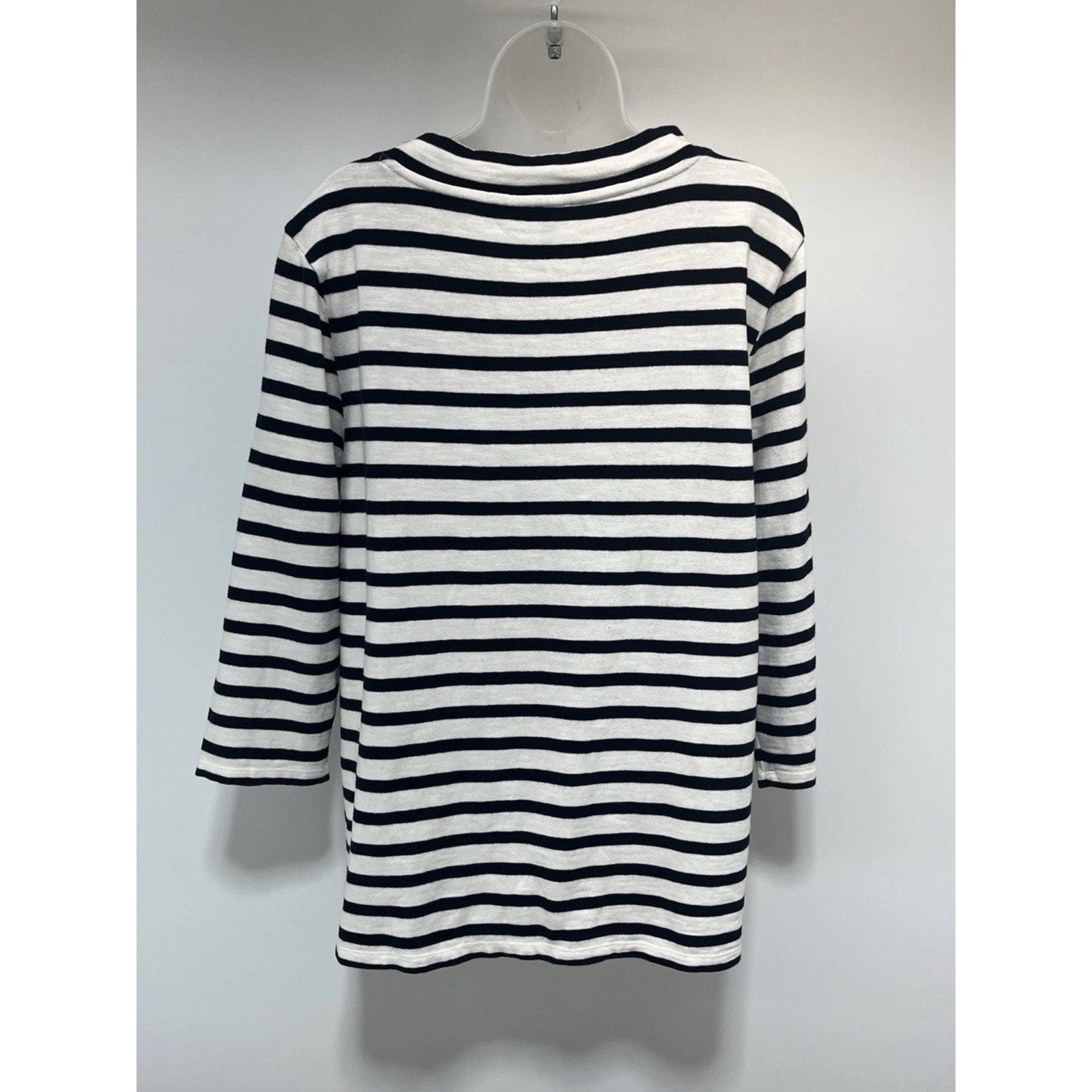 Talbots Top Womens XL Mock Neck Pullover Button Shoulder 3/4 sleeve Ooh LaLa