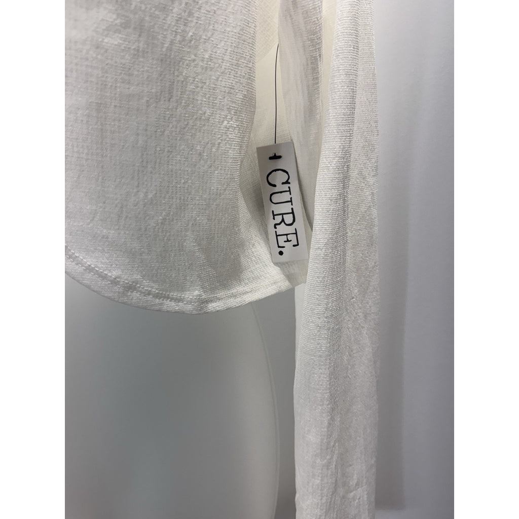 Cure Apparel Women's Cropped White Coverup Size Medium NWT
