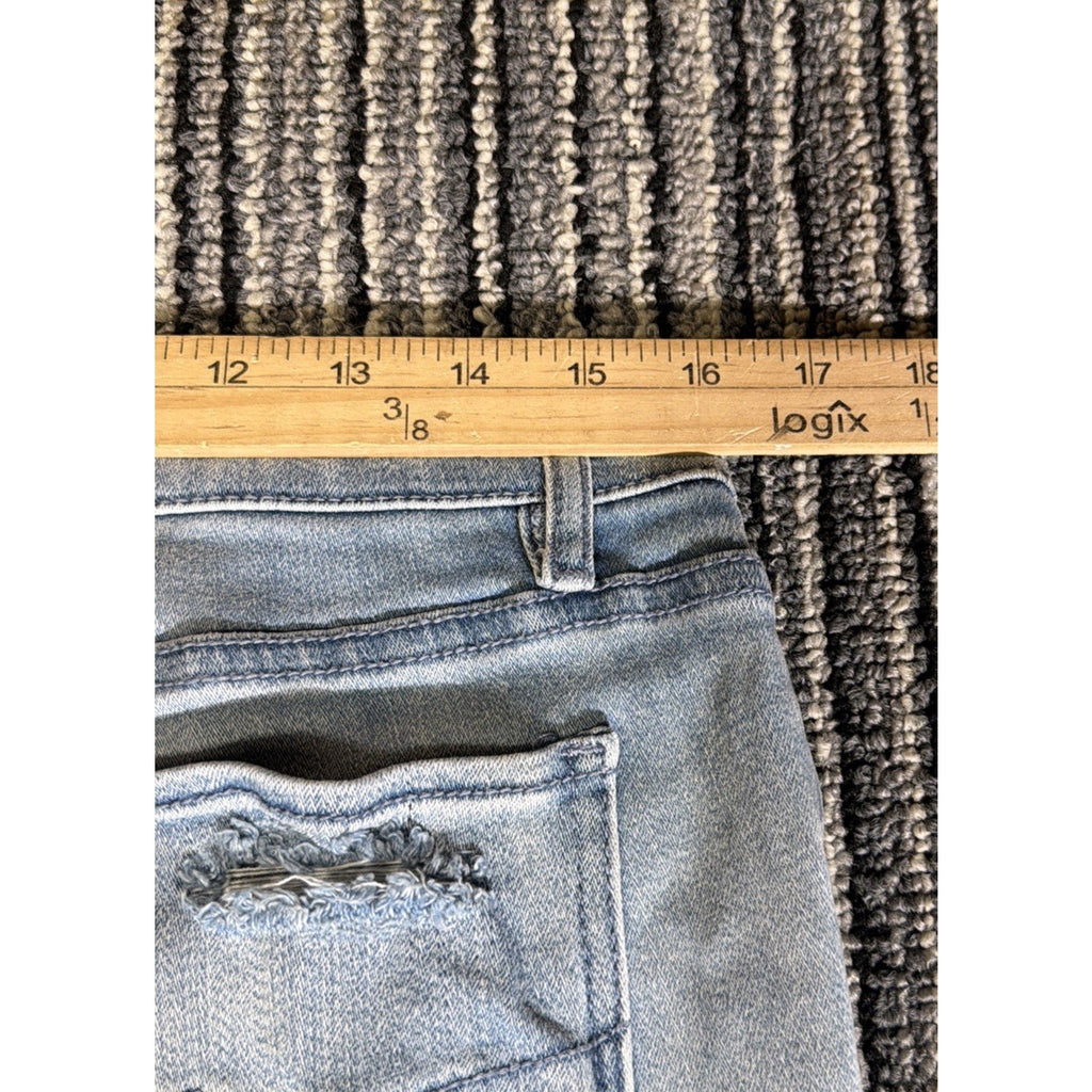 Soho New York Jeans Jegging High Rise Crop Distressed Size 14