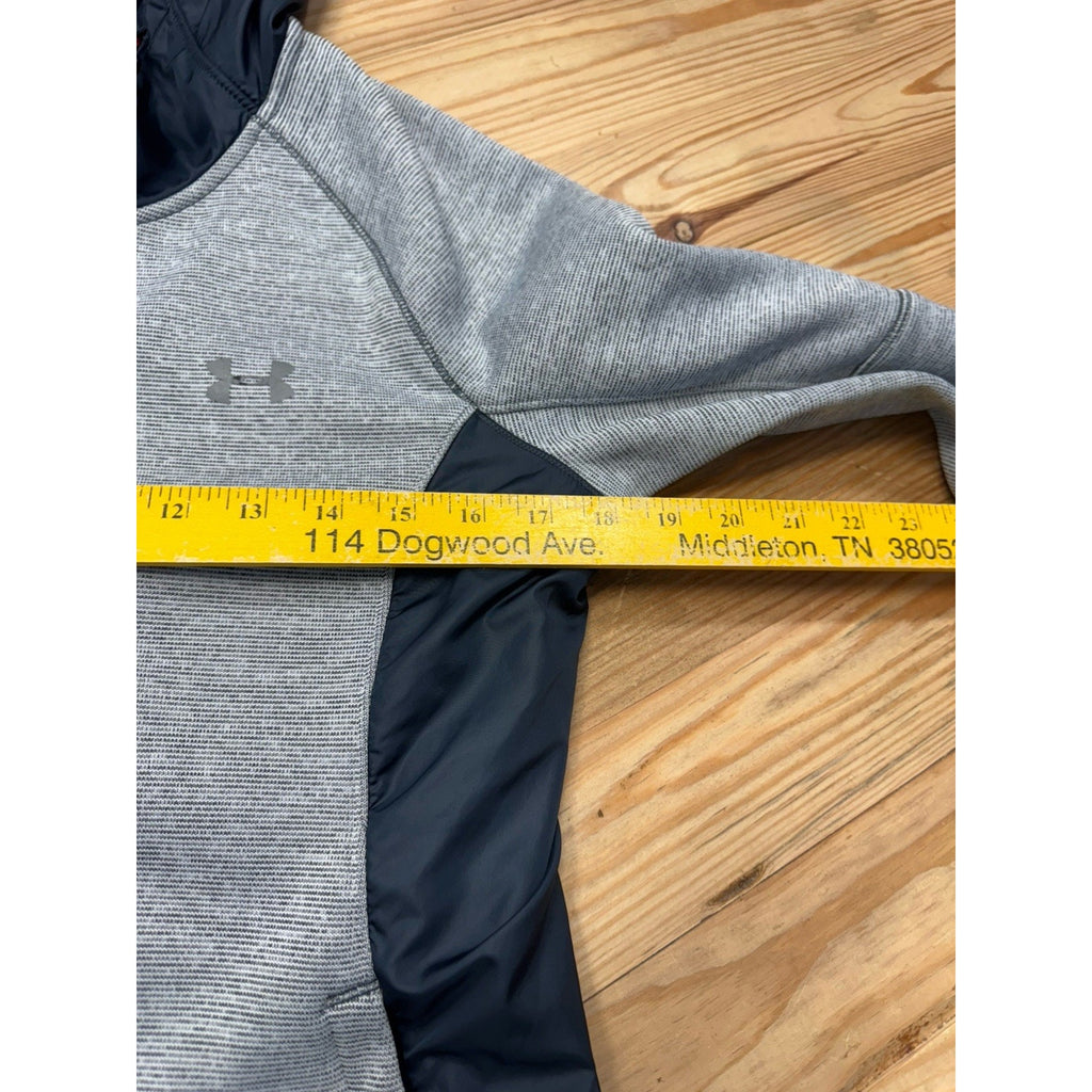 Under Armour Hoodie Women's Medium Running Shirt Grey Long Sleeve Full Zip Storm