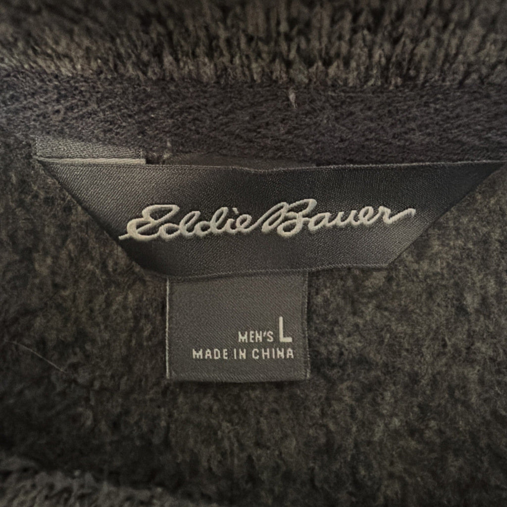 Eddie Bauer Radiator 1/4 Snap Mens Large Biege Fleece Snap Pullover Mock Neck