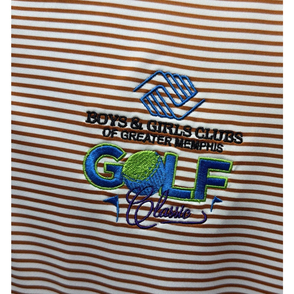 Nike Golf Polo Dri Fit Striped Athletic Golf Shirt Mens XL Memphis Golf Classic