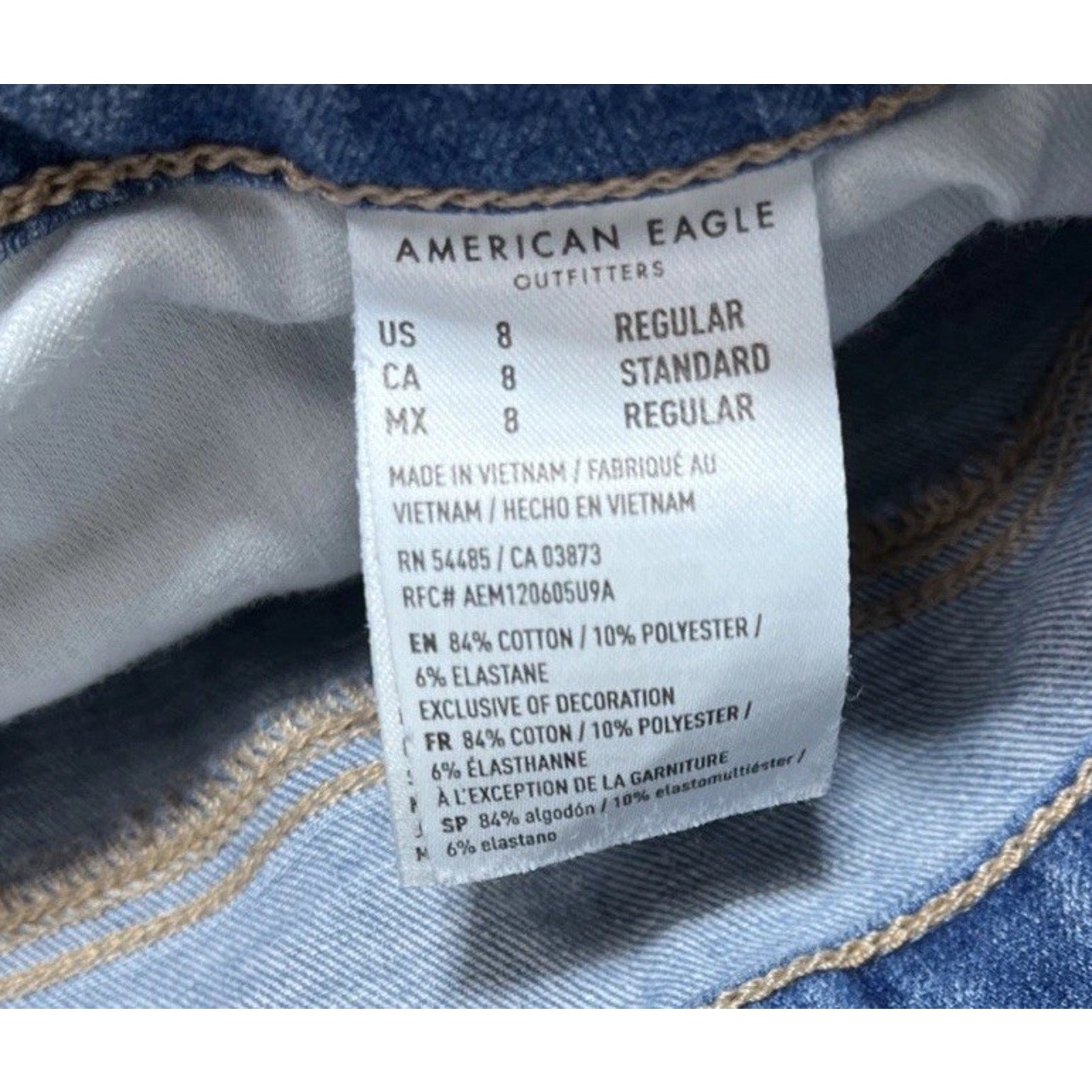 American Eagle Dream Jean Super High Rise Jegging Stretch Blue Jeans 8 27x28.5