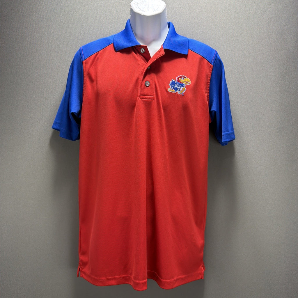 University of Kansas Jayhawks NCAA Knights App Red Polo Shirt Size M Excellent