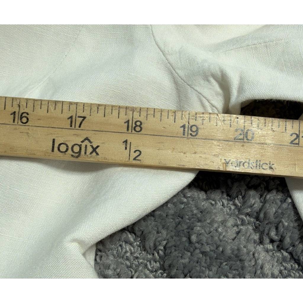 Women’s Annie Alexander Vintage Linen Blend White Lined Coat SZ 12