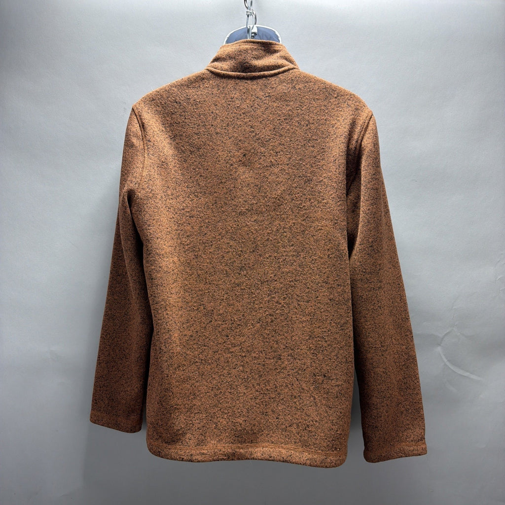 Eddie Bauer Sweater Mens M Brown Radiator Fleece 1/4 Zip Mock Neck Outdoor